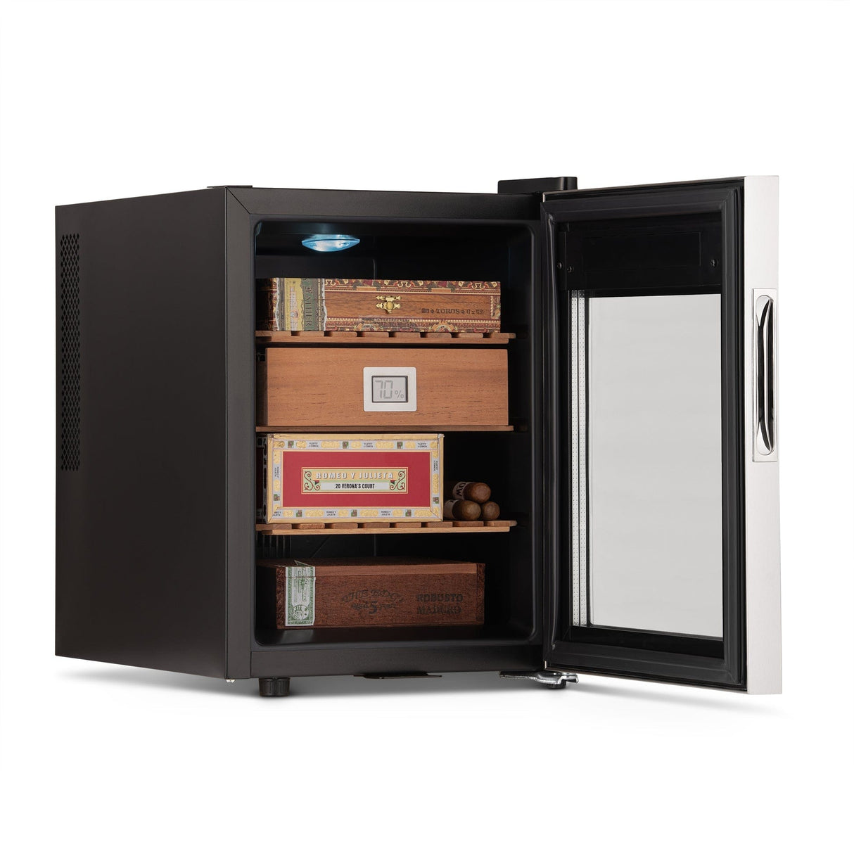 NewAir 250-Count Electric Cigar Humidor with Opti-Temp Cigar Humidors NCH250SS01 Wine Coolers Empire