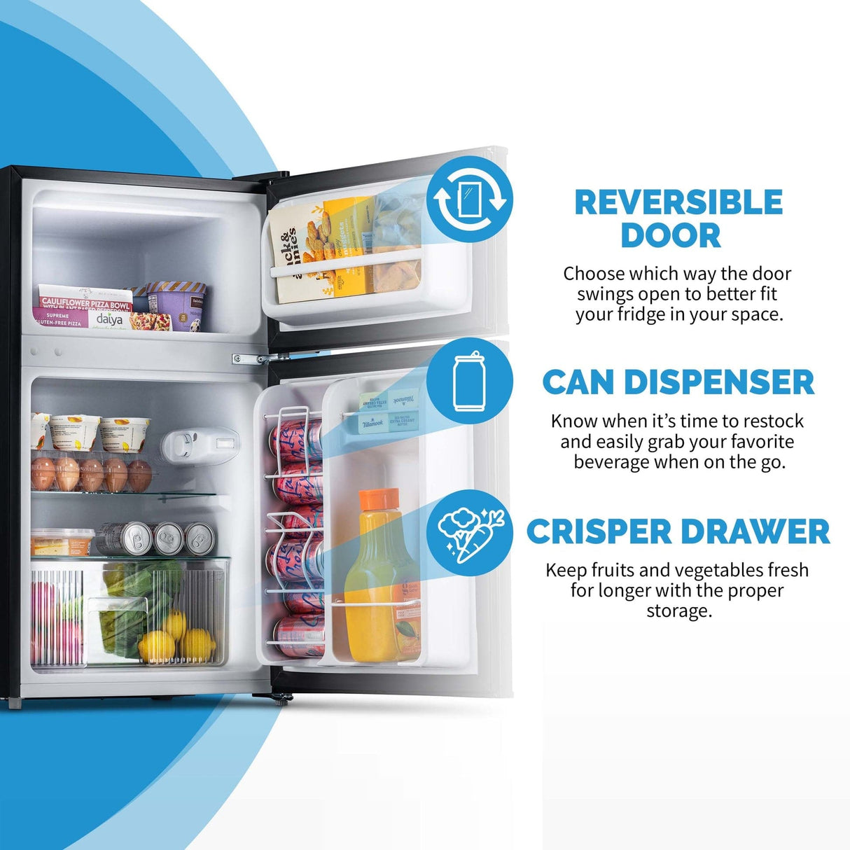 NewAir 3.1 Cu Ft Black Compact Mini Refrigerator NRF031BK00 Refrigerators NRF031BK00 Wine Coolers Empire