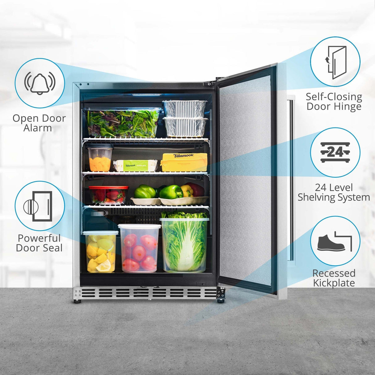 NewAir 5.3 Cu. Ft. Stainless Steel Beverage Fridge NCR053SS00 Beverage Centers NCR053SS00 Wine Coolers Empire