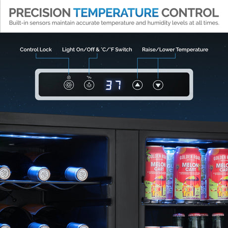 NewAir 59-Can 18-Bottle Dual Zone Freestanding Beverage Fridge Beverage Centers NWB077BKD0 Wine Coolers Empire