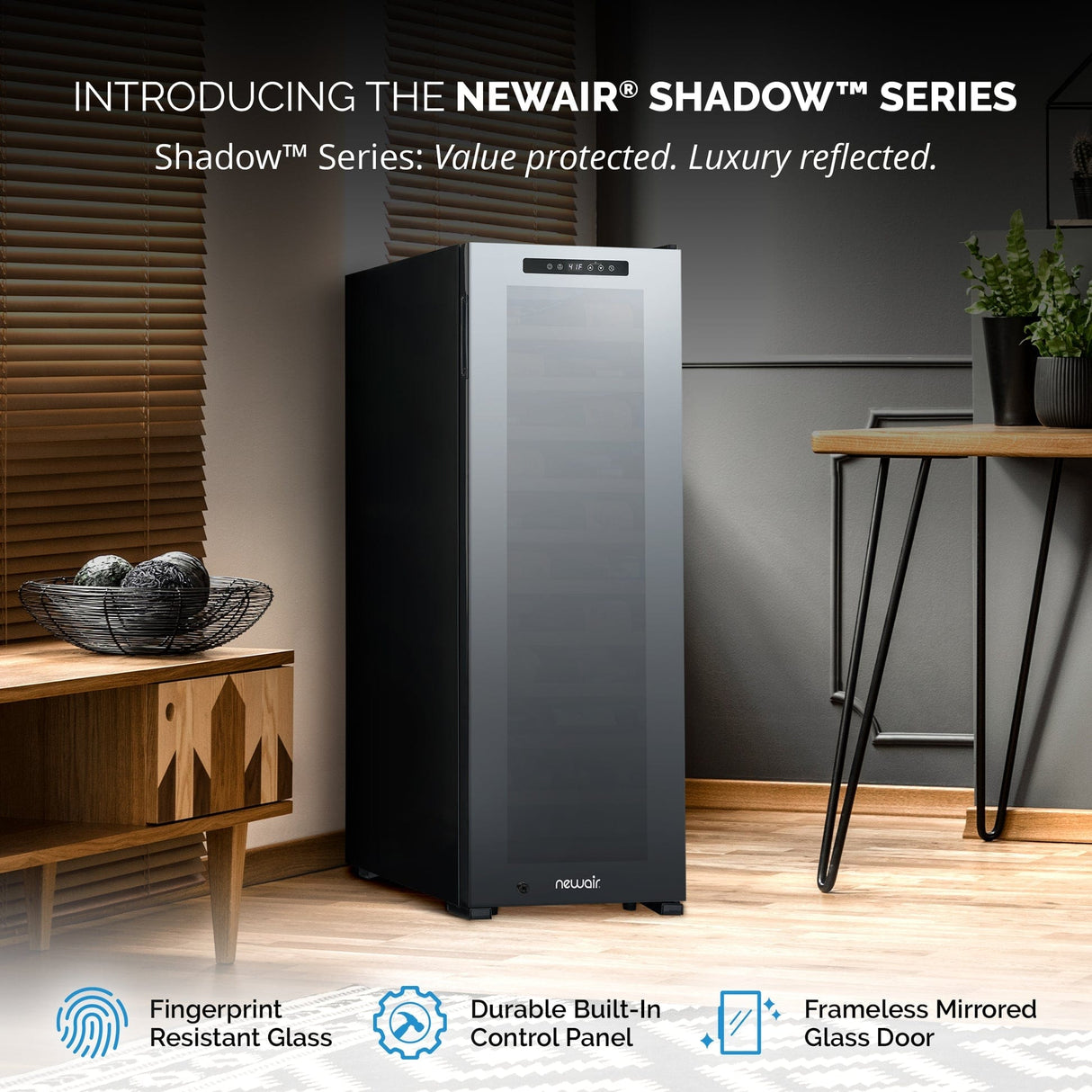 NewAir 62-Bottle Black Freestanding Wine Refrigerator Wine Coolers NWC062BK00 Wine Coolers Empire