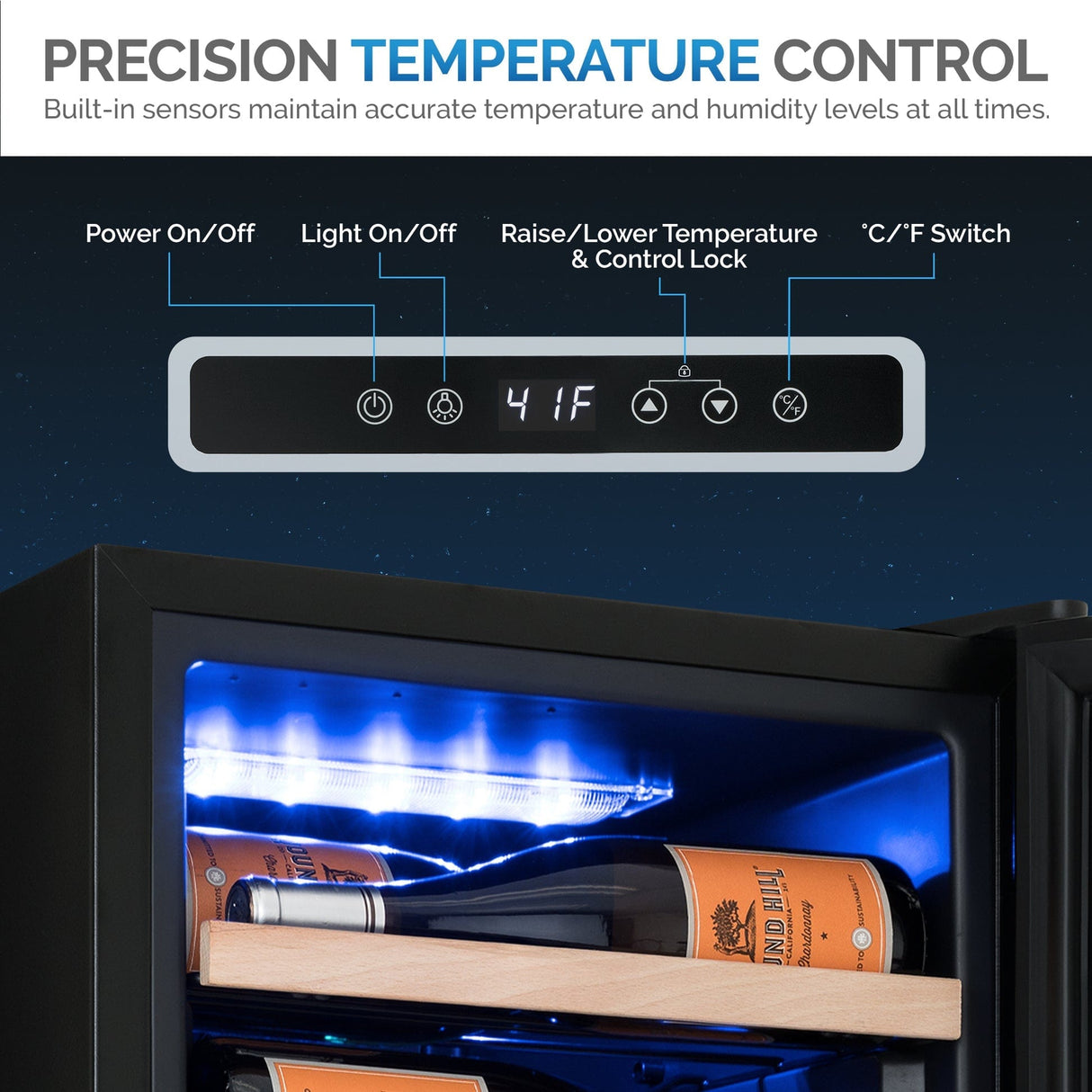 NewAir 62-Bottle Black Freestanding Wine Refrigerator Wine Coolers NWC062BK00 Wine Coolers Empire