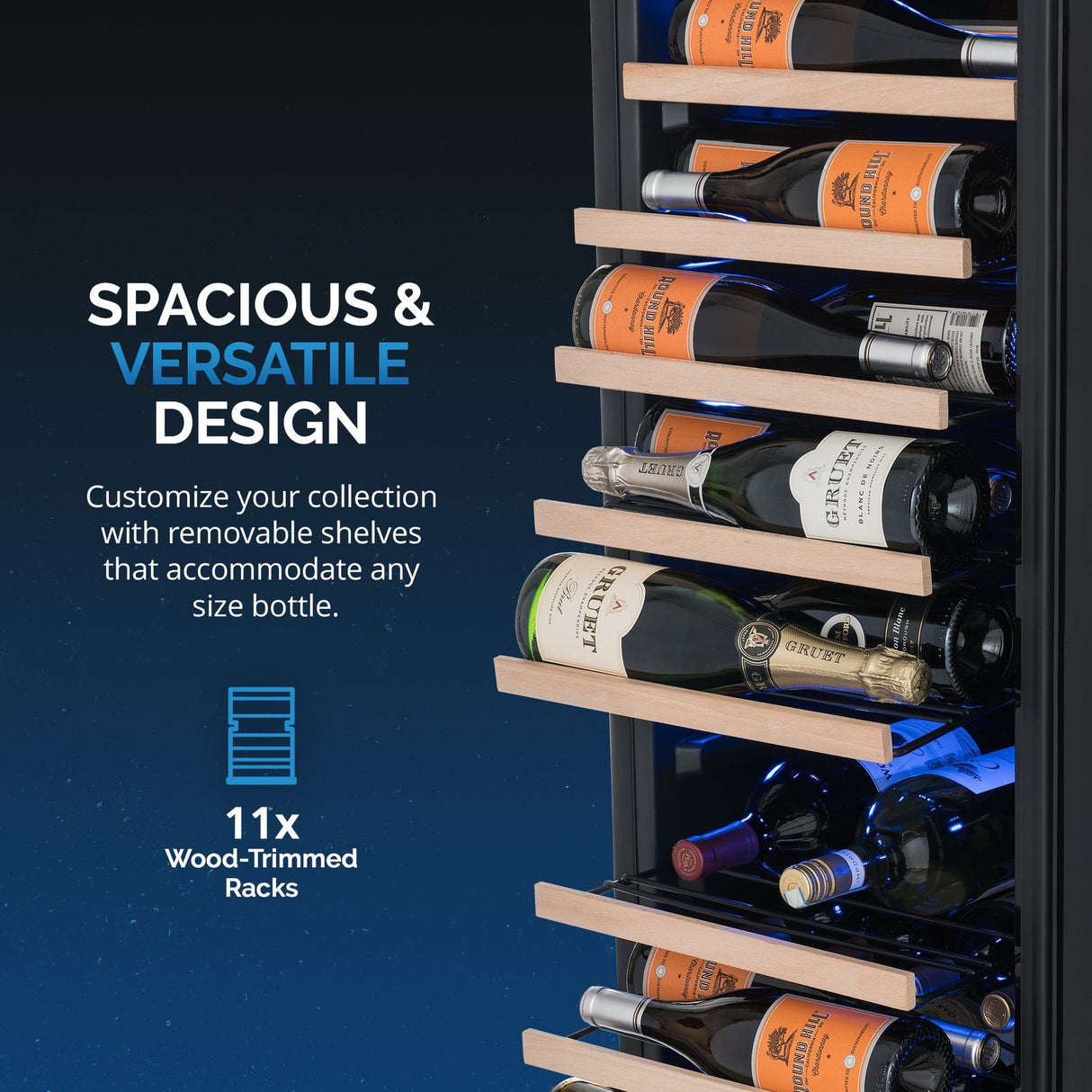 NewAir 62-Bottle Black Freestanding Wine Refrigerator Wine Coolers NWC062BK00 Wine Coolers Empire