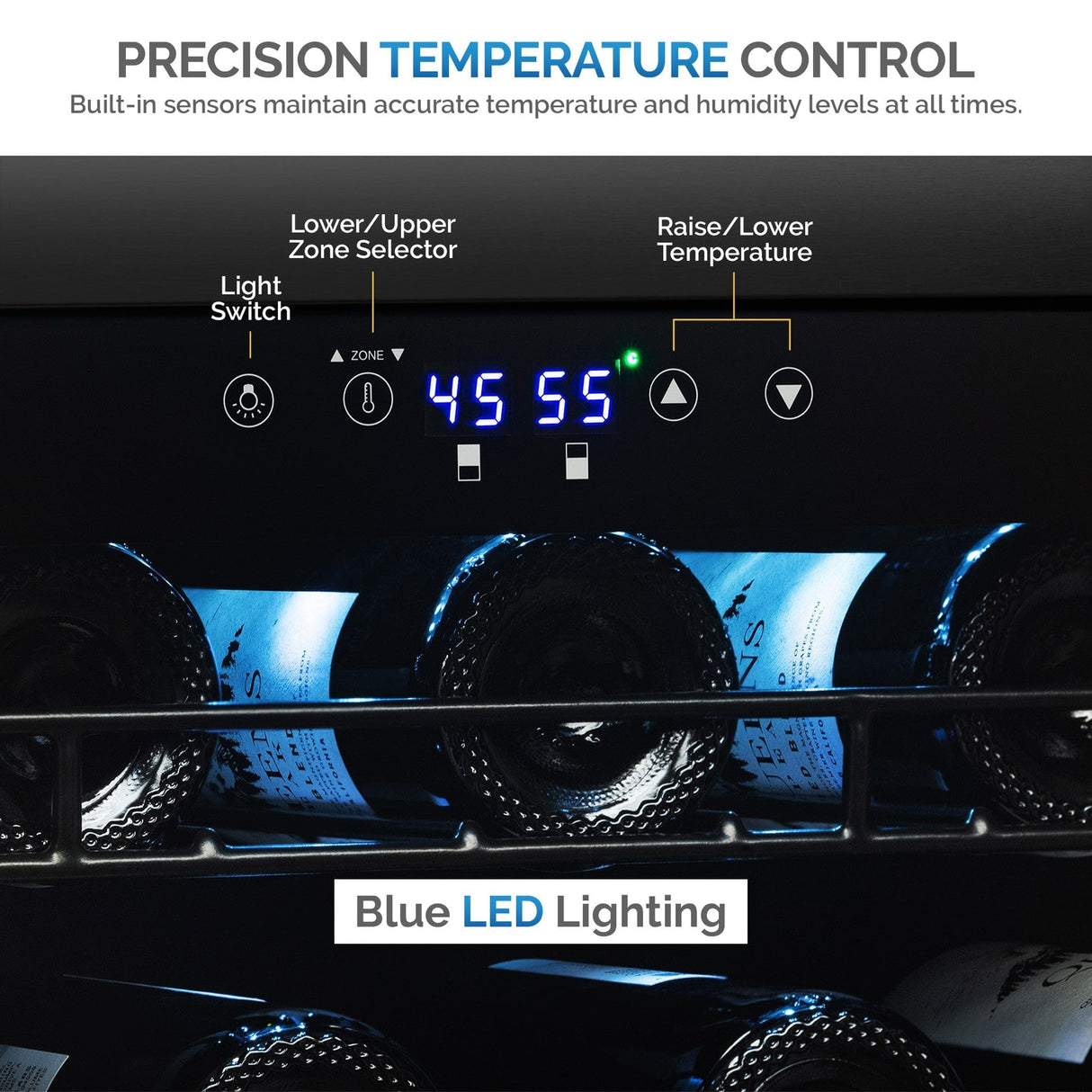 NewAir 76-Bottle Stainless Steel Dual Zone Wine Fridge - Wine Coolers