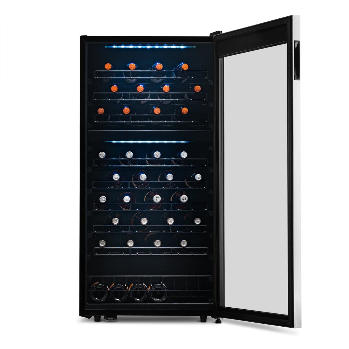 NewAir 76-Bottle Stainless Steel Dual Zone Wine Fridge - Wine Coolers