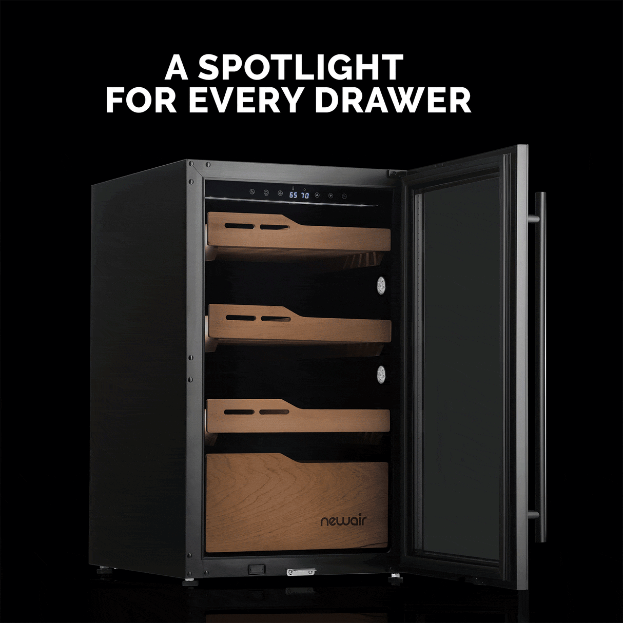 NewAir 840-Count Electric Cigar Humidor NCH840BK00 Cigar Humidors NCH840BK00 Wine Coolers Empire