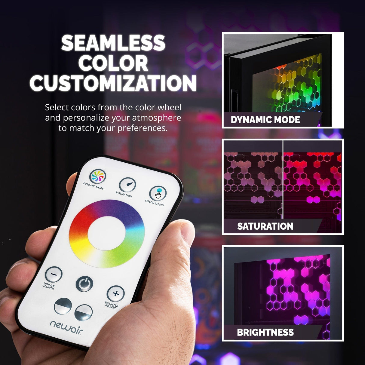 NewAir 85-Can Freestanding Prismatic Beverage Fridge Beverage Centers NBC085HX00 Wine Coolers Empire