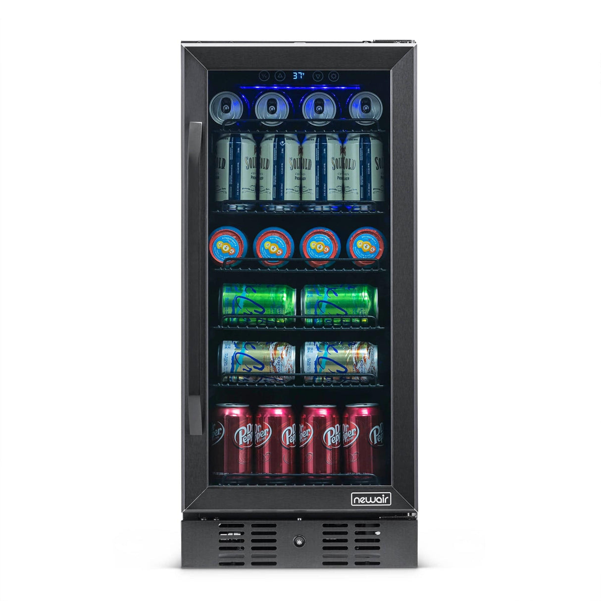 NewAir 96-Can Built-In Black Beverage Fridge NBC096BS00 Beverage Centers NBC096BS00 Wine Coolers Empire