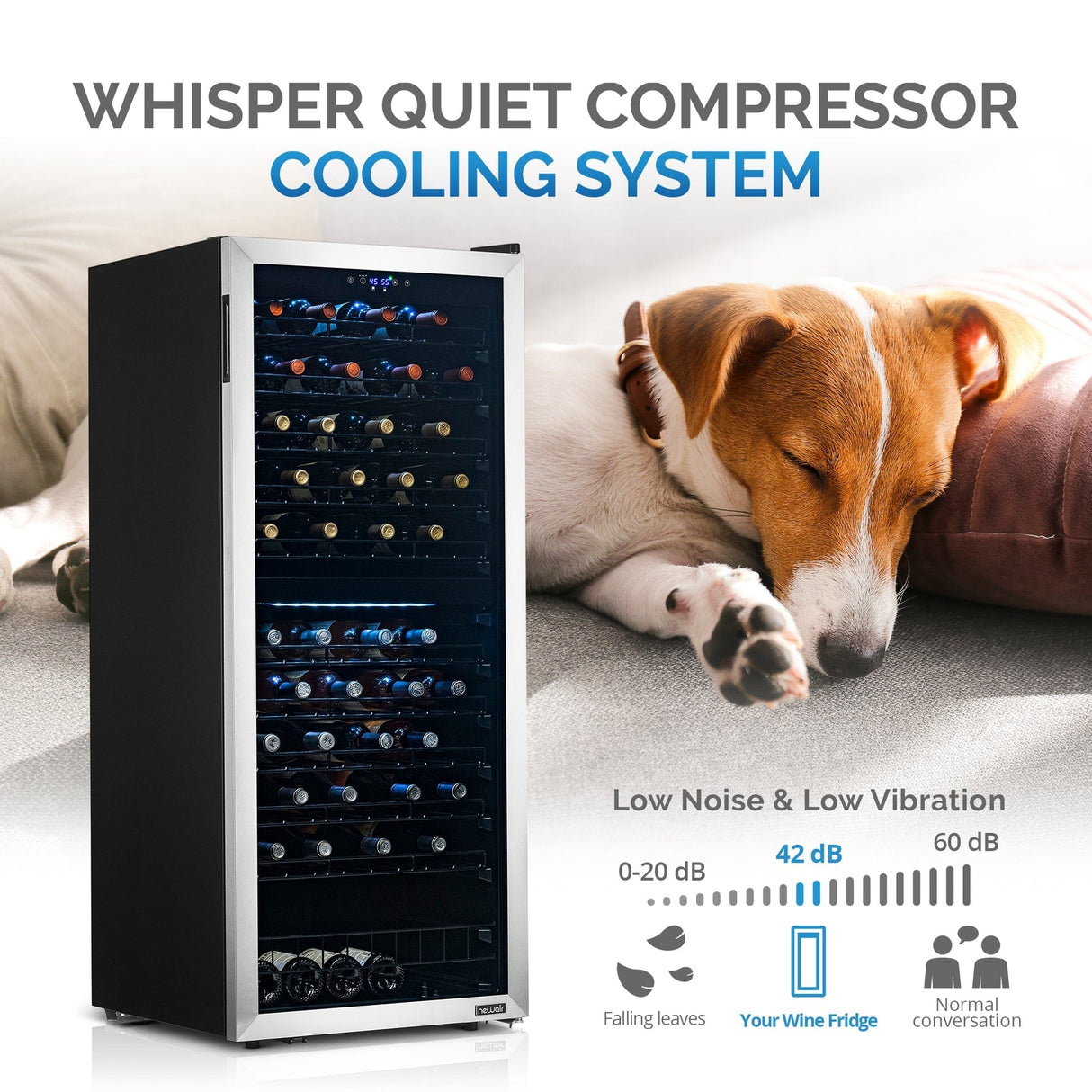 NewAir 98-Bottle Stainless Steel Dual Zone Wine Refrigerator Wine Coolers NWC098SS00 Wine Coolers Empire