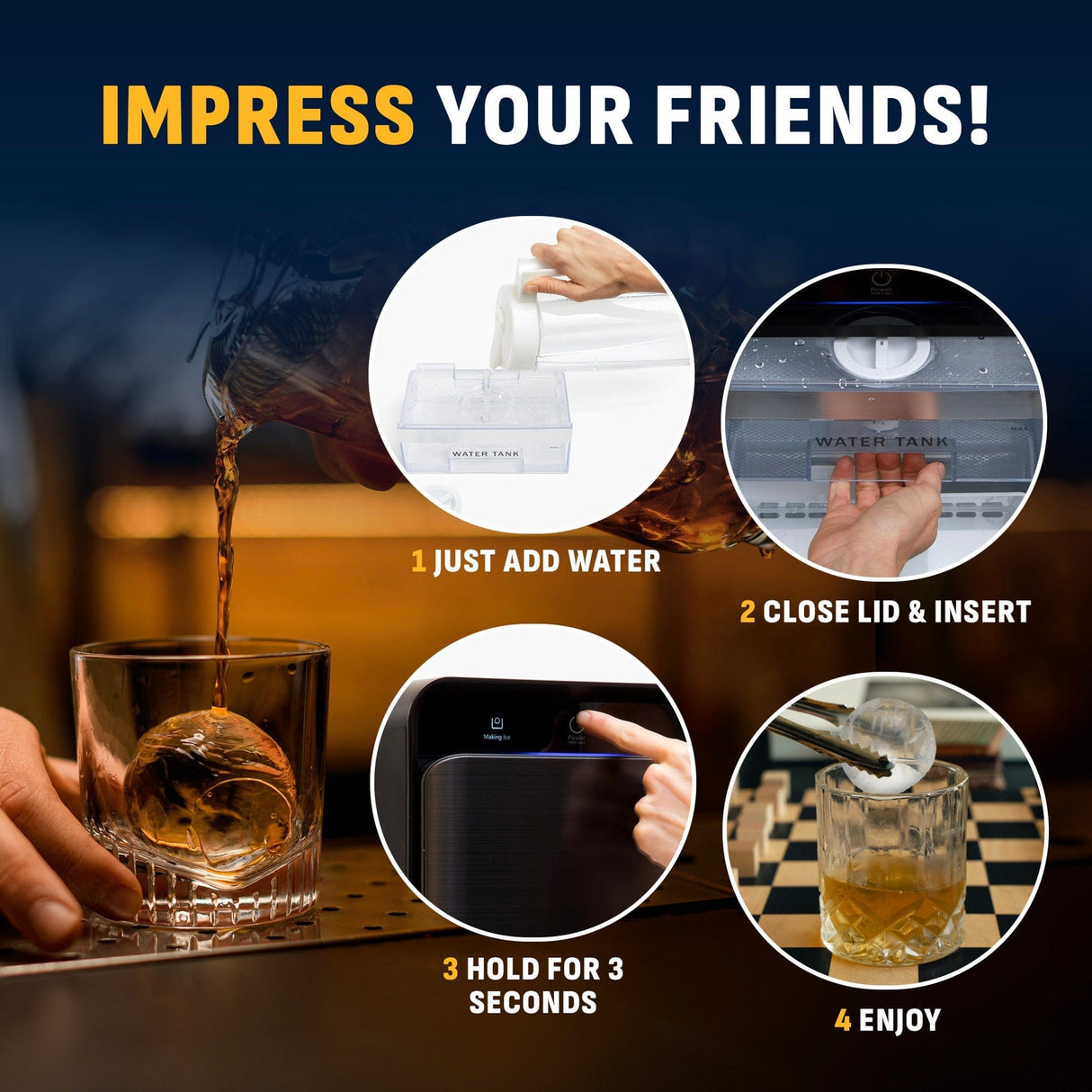 NewAir Countertop Whiskey Ice Ball Maker NIM005BSW0 Ice Makers NIM005BSW0 Wine Coolers Empire