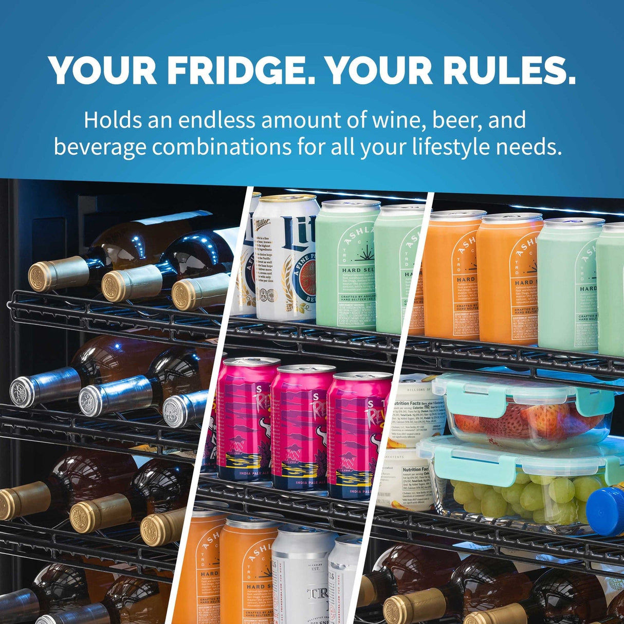 NewAir FlipShelf 24" Wine and Beverage Refrigerator Beverage Centers NWB180SS00-REM Wine Coolers Empire