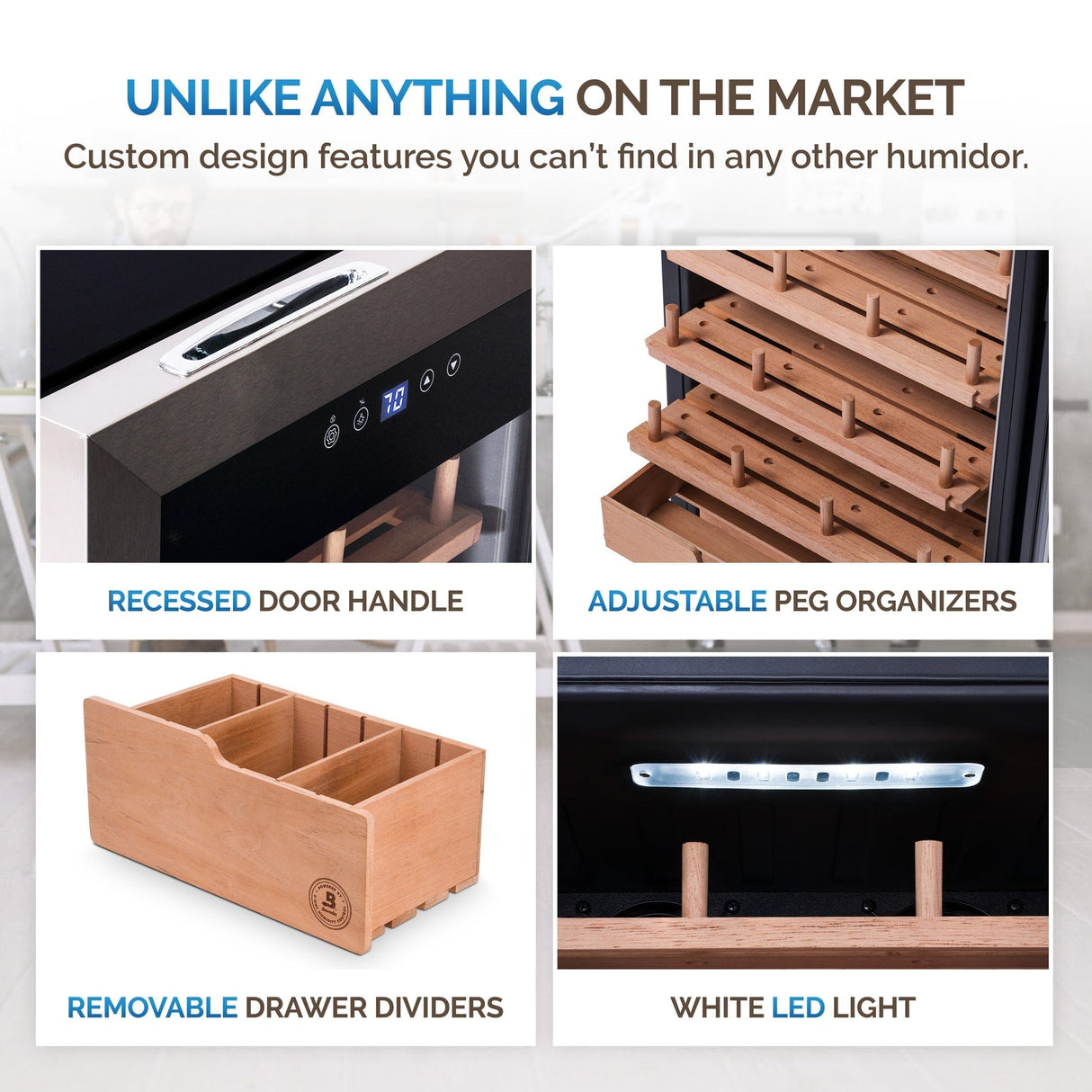 NewAir x Boveda 500-Count Electric Cigar Humidor NCH500SSB0 Cigar Humidors NCH500SSB0 Wine Coolers Empire