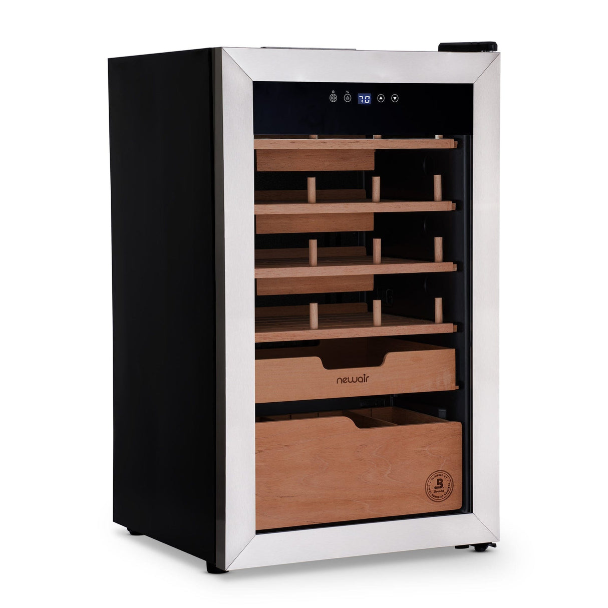NewAir x Boveda 500-Count Electric Cigar Humidor NCH500SSB0 Cigar Humidors NCH500SSB0 Wine Coolers Empire
