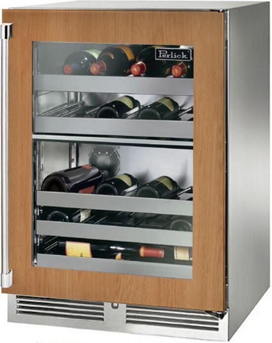 Perlick 24 inch Signature Series 32 Bottle Wine Cooler HP24DS-4-4 Wine Coolers HP24DS-4-4R Wine Coolers Empire