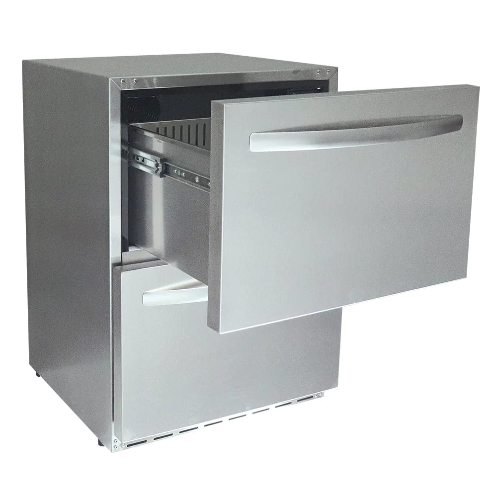 RCS 24-Inch 5.3 Cu. Ft. Outdoor Rated Dual Drawer Refrigerator REFR4 Refrigerators REFR4 Wine Coolers Empire
