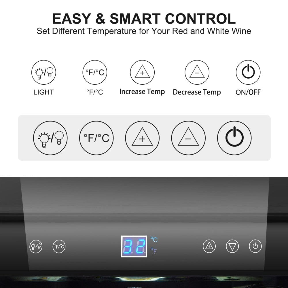 Sinoartizan 62 Bottles Dual Door Stainless Steel Wine Coolers ST-66D Wine Coolers ST-66D Wine Coolers Empire