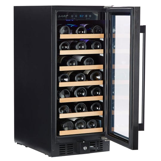 Smith & Hanks 34 Bottle Single Zone Black Stainless Steel Wine Fridge RE55007 Wine Coolers RE55007 Wine Coolers Empire