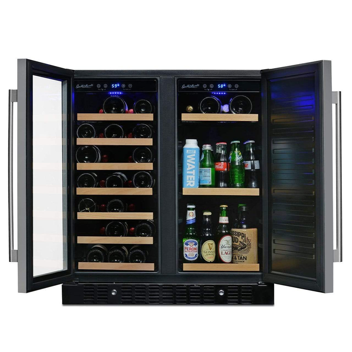 Smith & Hanks Stainless Steel Wine and Beverage Fridge BEV176SD Wine/Beverage Coolers Combo BEV176SD Wine Coolers Empire