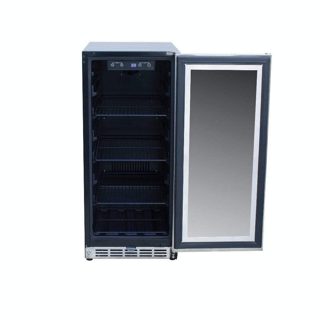 Summerset 15" Outdoor Rated Fridge w/Glass Door SSRFR-15G Refrigerators SSRFR-15G Wine Coolers Empire