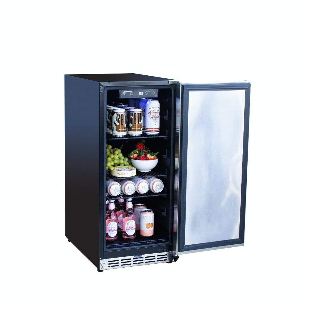 Summerset 15" Outdoor Rated Fridge w/Glass Door SSRFR-15G Refrigerators SSRFR-15G Wine Coolers Empire