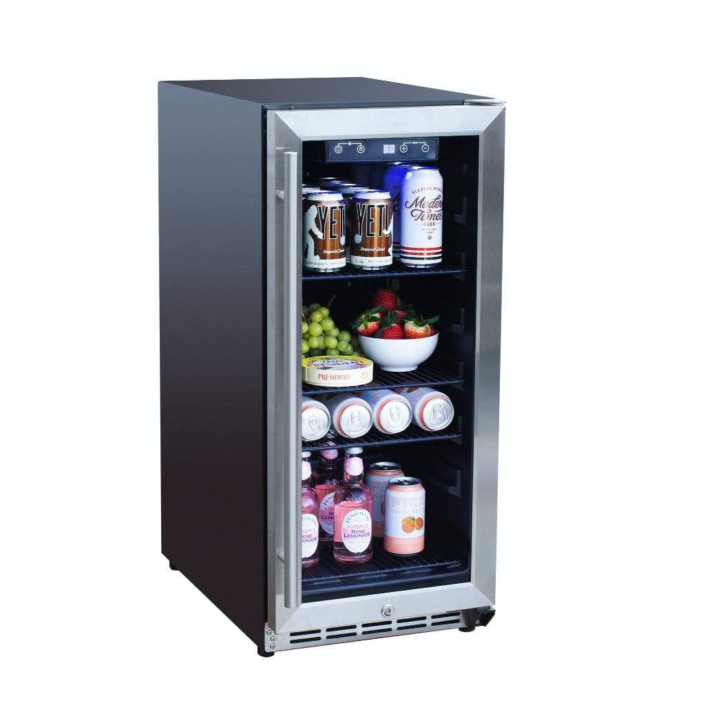 Summerset 15" Outdoor Rated Fridge w/Glass Door SSRFR-15G Refrigerators SSRFR-15G Wine Coolers Empire