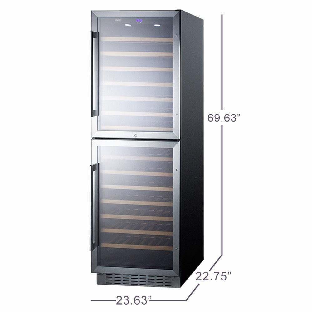 Summit 118 Bottle Dual Zone Stainless Steel Wine Fridge SWC1875B Wine Coolers SWC1875B Wine Coolers Empire