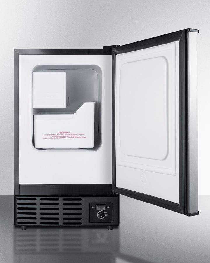 Summit 12 lb. Drain-Free Built-in Ice Maker - Black Cabinet with Stainless Steel Door BIM25 Ice Makers BIM25 Wine Coolers Empire