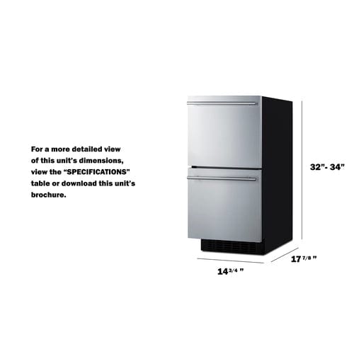 Summit 15" 2-Drawer All-Refrigerator ASDR1524 Refrigerators ASDR1524 Wine Coolers Empire