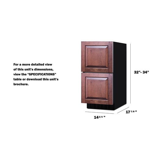 Summit 15" 2-Drawer Panel Ready All-Refrigerator ASDR1524PNR Refrigerators ASDR1524PNR Wine Coolers Empire