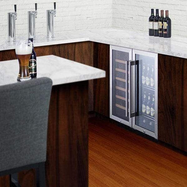 Summit 15" Built-In Under counter with Glass Door Beverage Fridge SCR1536BG Beverage Centers SCR1536BG Wine Coolers Empire