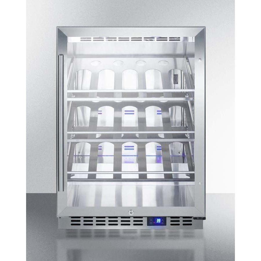Summit 20 Bottle 24" Single Zone Outdoor Commercial Wine Fridge SCR611GLOSCH Wine Coolers SCR611GLOSCH Wine Coolers Empire