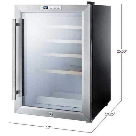 Summit 22 Bottle Commercial Compact Single Zone Built-In Wine Fridge SCR312LBIWC2 Wine Coolers SCR312LBIWC2 Wine Coolers Empire