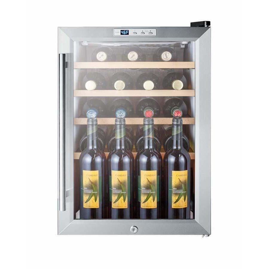 Summit 22 Bottle Commercial Compact Single Zone Built-In Wine Fridge SCR312LBIWC2 Wine Coolers SCR312LBIWC2 Wine Coolers Empire