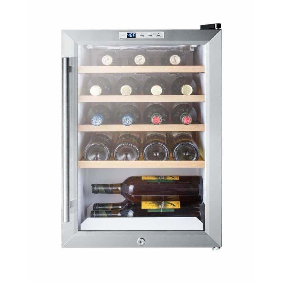 Summit 22 Bottle Commercial Compact Single Zone Built-In Wine Fridge SCR312LBIWC2 Wine Coolers SCR312LBIWC2 Wine Coolers Empire