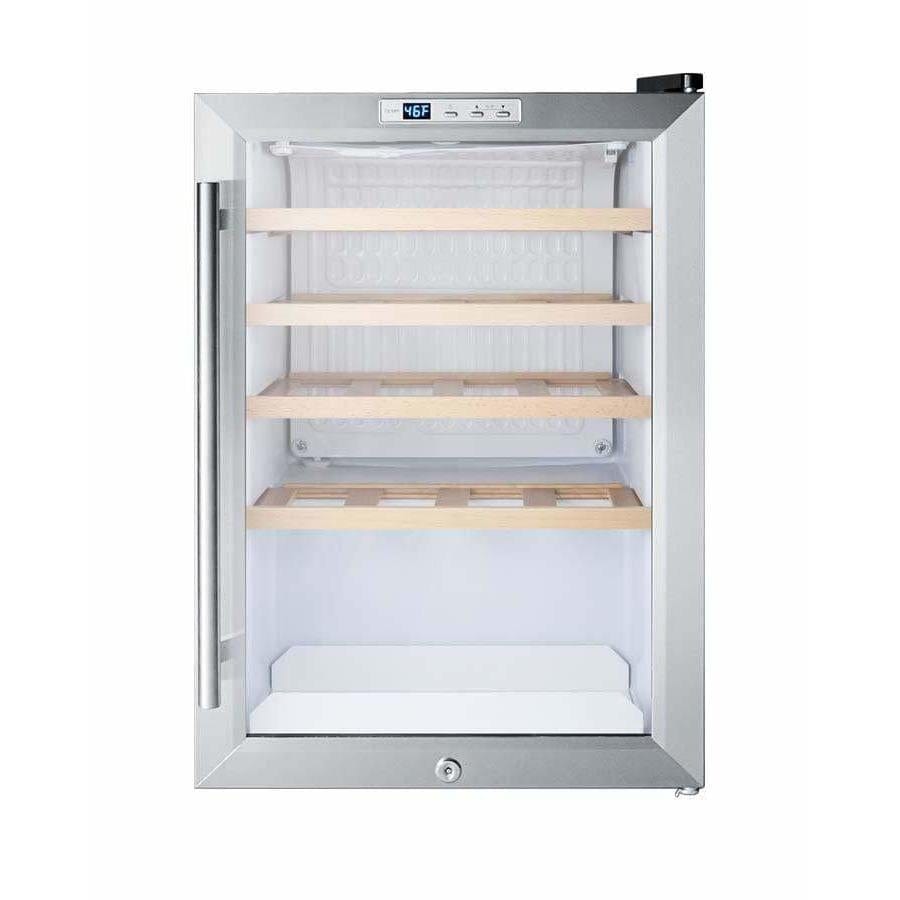 Summit 22 Bottle Commercial Compact Single Zone Built-In Wine Fridge SCR312LBIWC2 Wine Coolers SCR312LBIWC2 Wine Coolers Empire