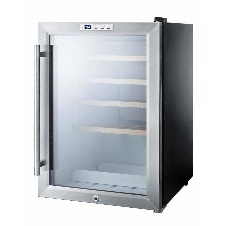 Summit 22 Bottle Commercial Compact Single Zone Built-In Wine Fridge SCR312LBIWC2 Wine Coolers SCR312LBIWC2 Wine Coolers Empire