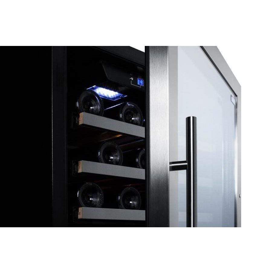 Summit 24" 133 Bottle Triple Zone Stainless Steel Wine Fridge SWC1987T Wine Coolers SWC1987T Wine Coolers Empire