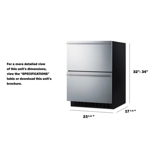 Summit 24" 2-Drawer All-Refrigerator ASDR2414 Refrigerators ASDR2414 Wine Coolers Empire