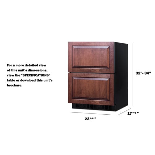 Summit 24" 2-Drawer All-Refrigerator ASDR2414PNR Refrigerators ASDR2414PNR Wine Coolers Empire