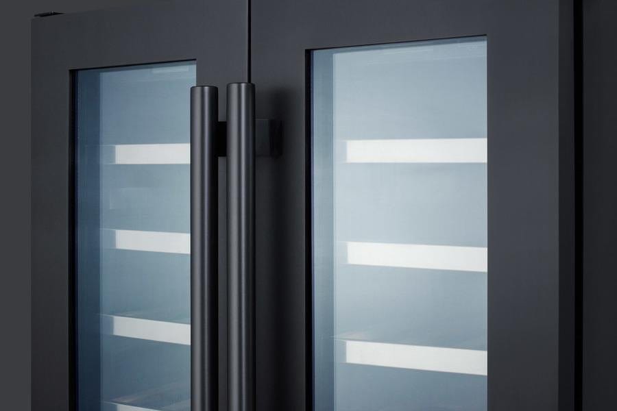 Summit 24" 42 Bottle Dual Zone Black Stainless Steel Built-In Wine Fridge SWC24GKS Wine Coolers SWC24GKS Wine Coolers Empire