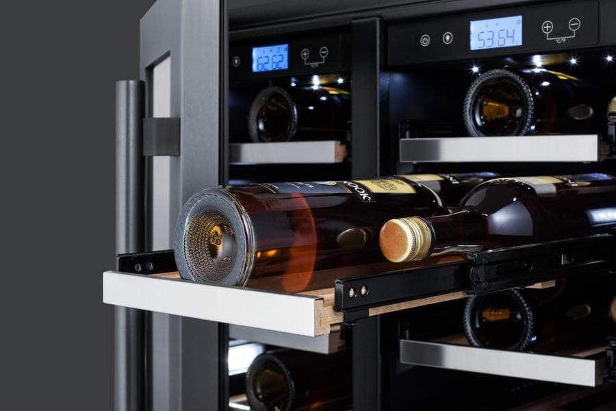 Summit 24" 42 Bottle Dual Zone Black Stainless Steel Built-In Wine Fridge SWC24GKS Wine Coolers SWC24GKS Wine Coolers Empire
