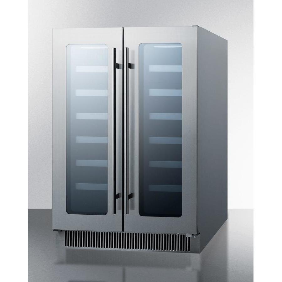 Summit 24" 5.8 cu. ft. Stainless Steel Built-In Dual Zone French Door Wine Coolers CL242WBVCSS Beverage Centers CL242WBVCSS Wine Coolers Empire