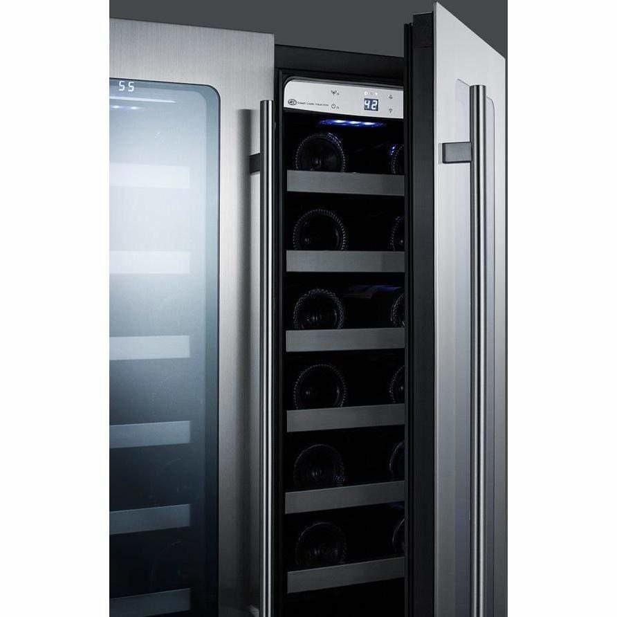Summit 24" 5.8 cu. ft. Stainless Steel Built-In Dual Zone French Door Wine Coolers CL242WBVCSS Beverage Centers CL242WBVCSS Wine Coolers Empire