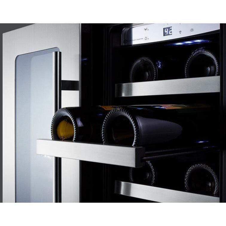 Summit 24" 5.8 cu. ft. Stainless Steel Built-In Dual Zone French Door Wine Coolers CL242WBVCSS Beverage Centers CL242WBVCSS Wine Coolers Empire