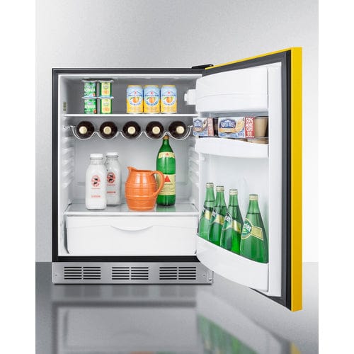 Summit 24" ADA Undercounter Yellow Door All-Refrigerator BAR631BKYADA Refrigerators BAR631BKYADA Wine Coolers Empire