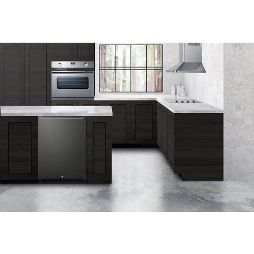 Summit 24" Black Stainless Steel Built-In Refrigerator AL54KSHHLHD Refrigerators AL54KSHHLHD Wine Coolers Empire