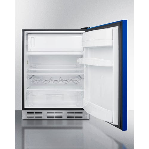 Summit 24" Blue Door Black Cabinet ADA Refrigerator Freezer BRF631BKBADA Refrigerators BRF631BKBADA Wine Coolers Empire