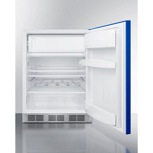 Summit 24" Blue Finish Refrigerator Freezer BRF611WHB Refrigerators BRF611WHB Wine Coolers Empire
