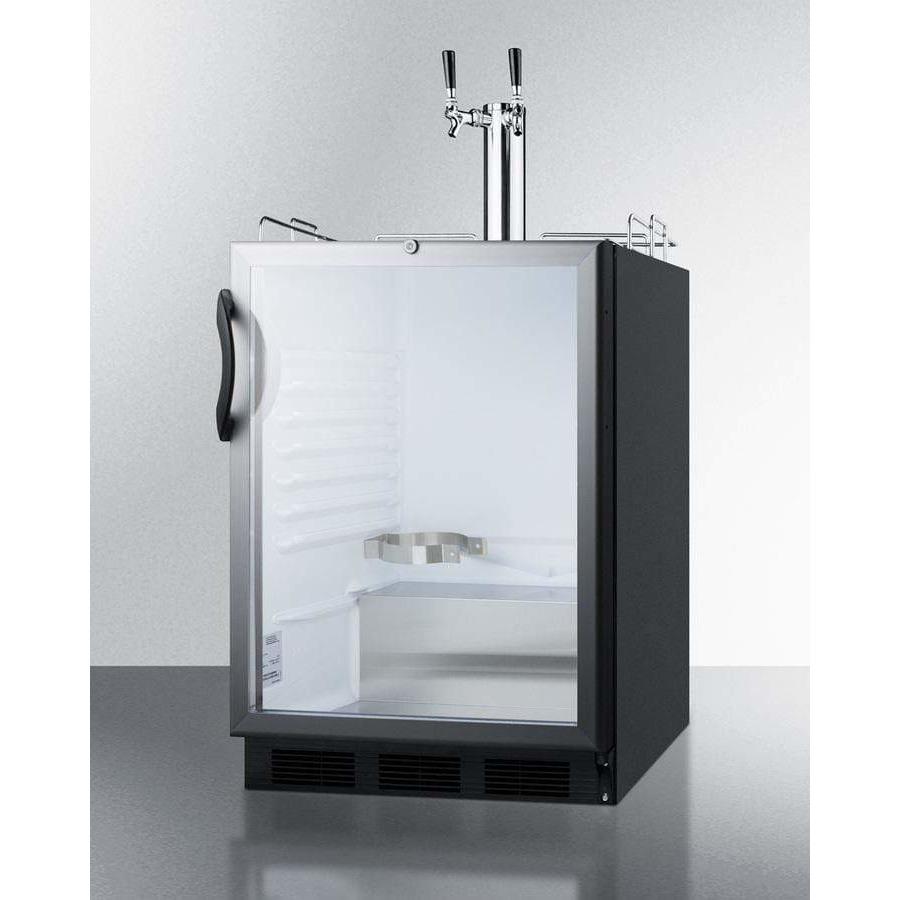 Summit 24" Built-in Automatic Defrost Single Tap Glass Door Commercial ADA Kegerator SBC56GBIADA Kegerators SBC56GBIADA Wine Coolers Empire