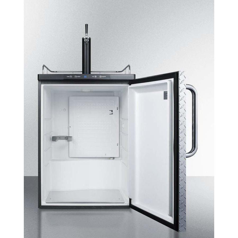 Summit 24" Built-In Single Tap Automatic Defrost Diamond Plate Kegerator SBC635MBIDPL Kegerators SBC635MBIDPL Wine Coolers Empire